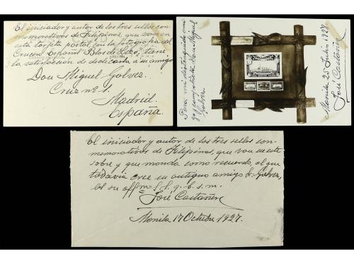 ✉ FILIPINAS. 1927. Dos cartas y una tarjeta enviadas de MANI