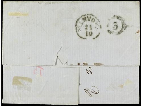 ✉ ITALIA ANTIGUOS ESTADOS: CERDEÑA. Yv. 13A (3), 16A. 1857. 