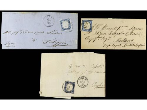 ✉ ITALIA ANTIGUOS ESTADOS: CERDEÑA. 1855-1862. Conjunto de s