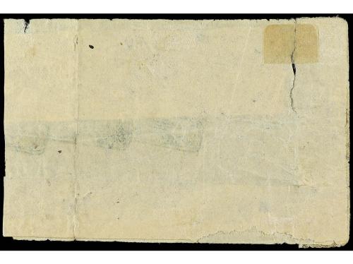 Δ INDIA. Sg. 11 (3). 1880. BHOPAL. 1/2 a. castaño rojo. Tira