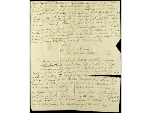 ✉ CANADA. 1838. QUEBEC a LONDRES y reedirigida a LEARMINGTON