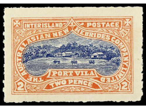 ** AUSTRALIA. NEW HEBRIDAS CORREO LOCAL. 1 d. rosa y negro y