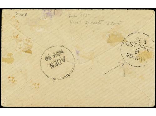 ✉ FRANCIA. 1878. ADEN a FRANCIA. Circulado con sello de Fran