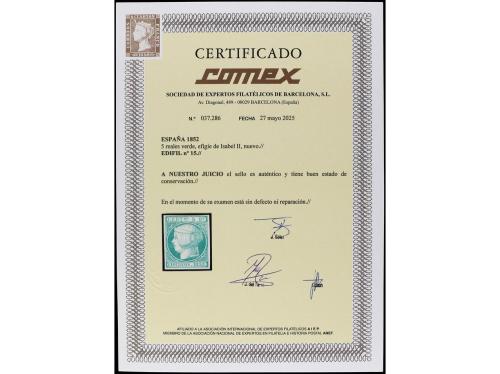 (*) ESPAÑA. Ed. 15. 5 reales verde. Color muy fresco. PIEZA 