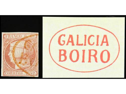 ° ESPAÑA. Ed. 12. 6 cuartos rosa, mat. prefilatélico ovalado