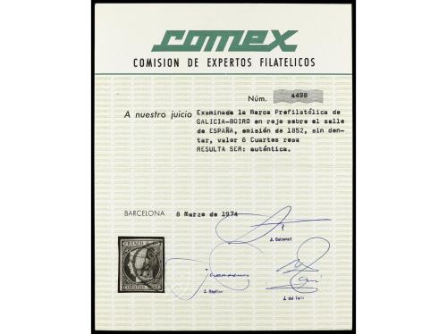 ° ESPAÑA. Ed. 12. 6 cuartos rosa, mat. prefilatélico ovalado