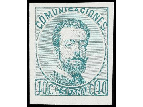 ESPAÑA. Ed. 125. 40 cts. verde ENSAYO DE COLOR. 