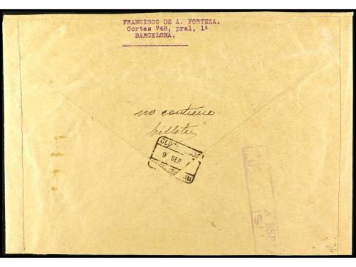 ✉ ESPAÑA GUERRA CIVIL. 1937. BARCELONA a BELGICA. Carta cert