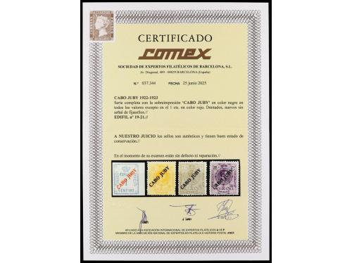 ** ESPAÑA. Ed. 19/21 + 20A. SERIE COMPLETA, RARA sin fijasel