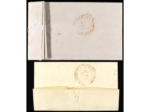 ✉ ESPAÑA. Ed. 1 y 1A. 1850. 2 cartas con sellos de 6 cuartos