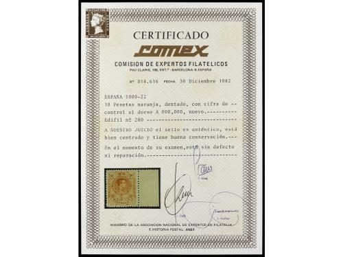 ** ESPAÑA. Ed. 280. 10 pts. naranja. A 000,000. Extraordinar