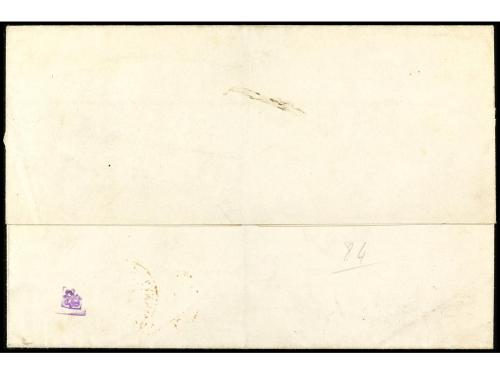 ✉ ITALIA. 1863. TORINO a PARÍS. 5 cts. verde y 1 cto. gris. 