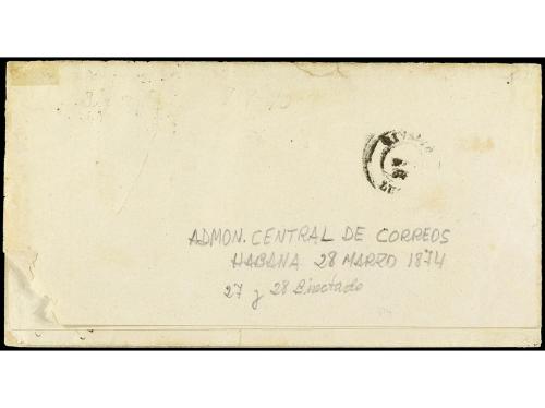 ✉ COLONIAS ESPAÑOLAS: CUBA. Ed. 27, 28. 1874. HABANA a RIVAD