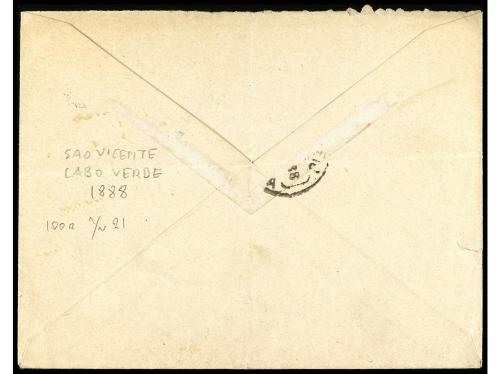 ✉ COLONIAS PORTUGUESAS. 1888. CABO VERDE a VALENCIA. 100 rei