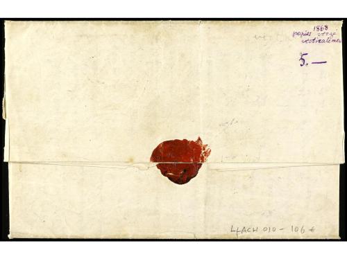 ✉ RUSIA. 1872. ODESSA to CONSTANTINOPLE. 20 kr. blue and ora