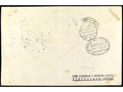 ✉ SUECIA. 1933. BLOTBERGET a BRASIL. Circulada por Graf Zepp