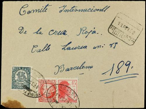 ✉ ESPAÑA GUERRA CIVIL. 1938 (11 octubre). CORREO RECUPERADO 