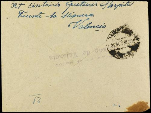 ✉ ESPAÑA GUERRA CIVIL. 1938 (11 octubre). CORREO RECUPERADO 