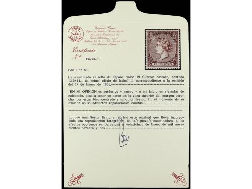 (*) ESPAÑA. Ed. 83. 19 cuartos castaño. Excelente centraje, 