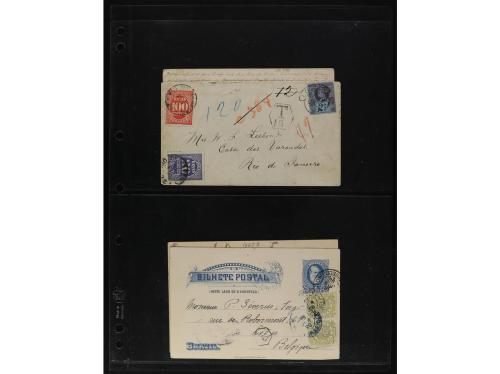 ✉ BRASIL. 1870-1899. Lot of 56 covers and postal stationary.