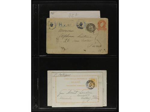 ✉ BRASIL. 1870-1899. Lot of 56 covers and postal stationary.