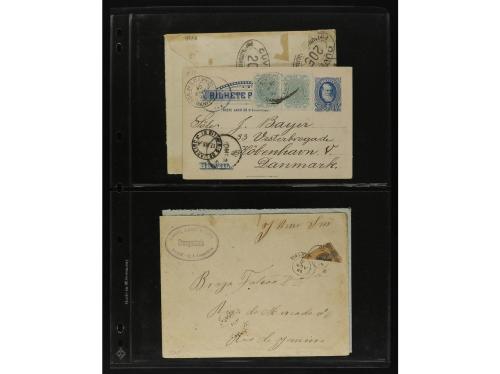 ✉ BRASIL. 1870-1899. Lot of 56 covers and postal stationary.