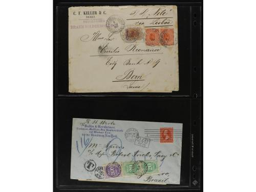 ✉ BRASIL. 1870-1899. Lot of 56 covers and postal stationary.