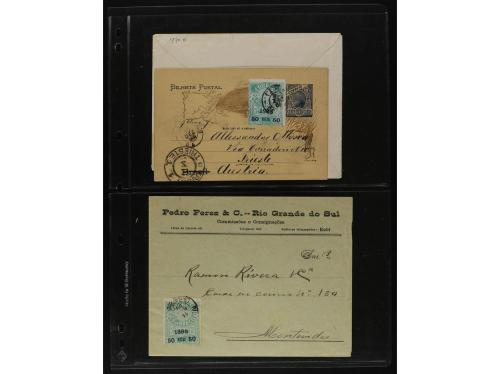 ✉ BRASIL. 1870-1899. Lot of 56 covers and postal stationary.