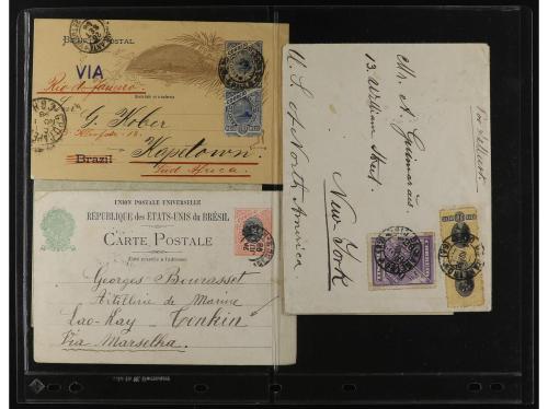 ✉ BRASIL. 1870-1899. Lot of 56 covers and postal stationary.