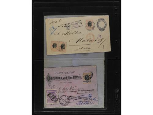 ✉ BRASIL. 1870-1899. Lot of 56 covers and postal stationary.
