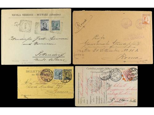 ✉ ALBANIA. 1911-19. ITALIAN OCCUPATION, 8 covers and cards, 