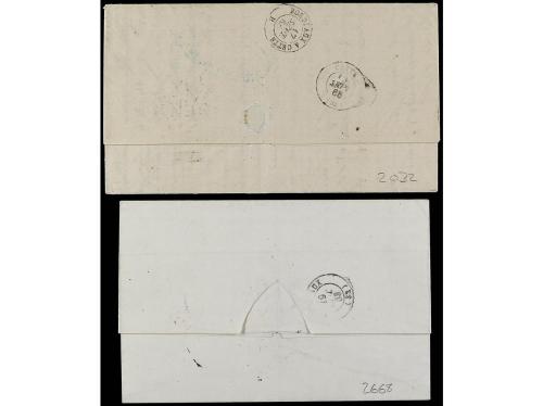 ✉ ARGENTINA. 1865. 2 covers, paquebots ´carmel´ and ´Saintou
