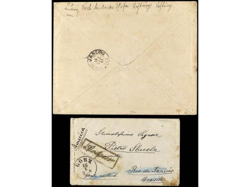 ✉ AUSTRIA. 1880-81. 2 covers to BRAZIL. 