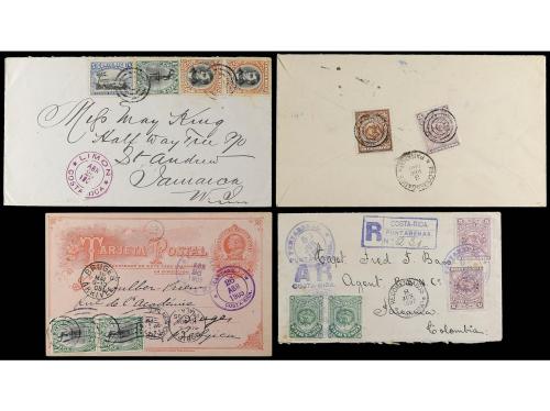 COSTA RICA. 1887-1930. Lot of 19 covers and cards with diver