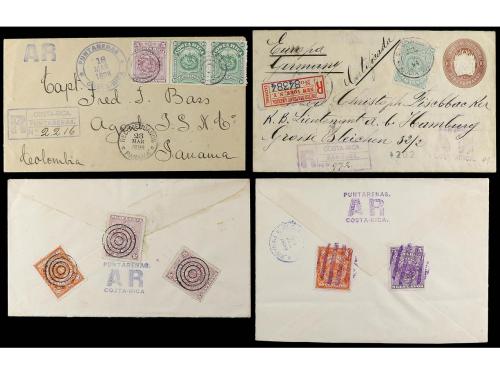 COSTA RICA. 1887-1930. Lot of 19 covers and cards with diver