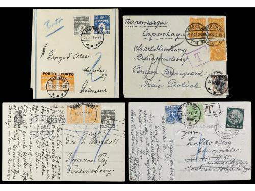 ✉ DINAMARCA. 1905-40. Lot of 14 covers and cards with redire