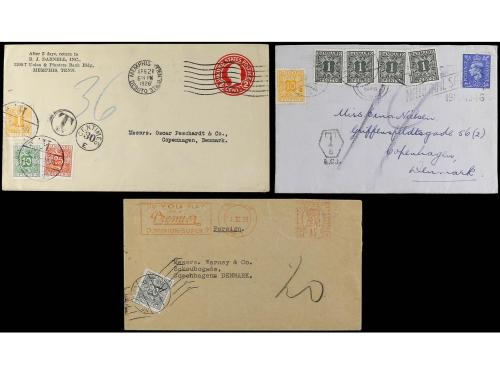✉ DINAMARCA. 1905-40. Lot of 14 covers and cards with redire