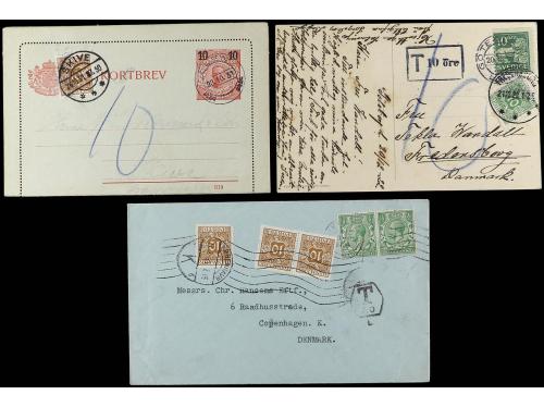 ✉ DINAMARCA. 1905-40. Lot of 14 covers and cards with redire