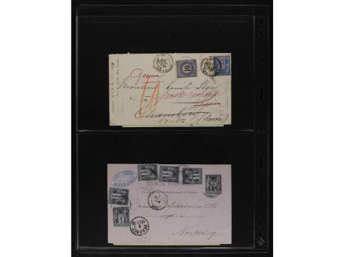 FRANCIA. 1850-1920. Lot of 109 covers and cards.