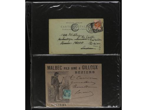 FRANCIA. 1850-1920. Lot of 109 covers and cards.