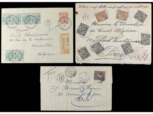 ✉ MONACO. 1777-1940. Lot of 9 covers with diverse frankings.