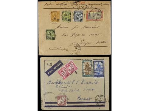 ✉ MONACO. 1777-1940. Lot of 9 covers with diverse frankings.