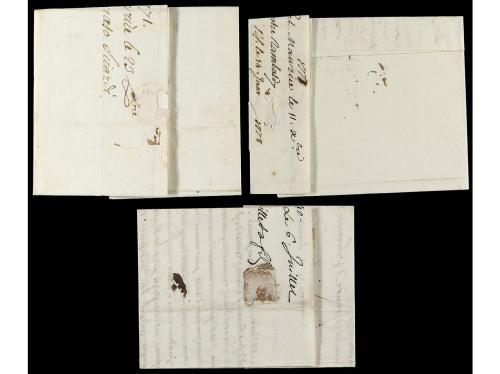 ✉ MONACO. 1740-1778. 3 covers with ´MONACO´ manuscript mark.