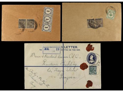 ✉ BIRMANIA. Lot of 7 covers with diverse frankings. 