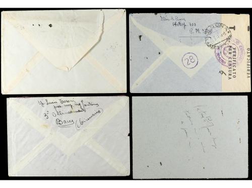 ✉ LIBIA. 1930-12. 4 covers, one addressed to a wounded itali