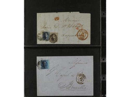 ✉ BELGICA. 1851-65. Lot of 14 covers. 
