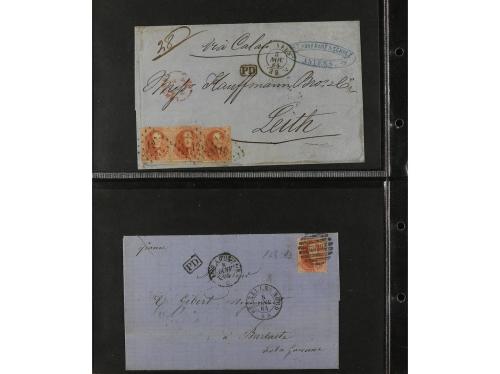 ✉ BELGICA. 1851-65. Lot of 14 covers. 