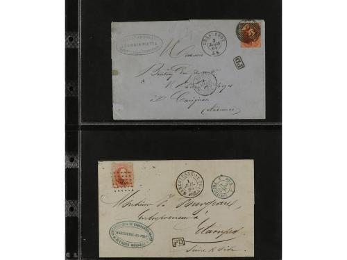 ✉ BELGICA. 1851-65. Lot of 14 covers. 