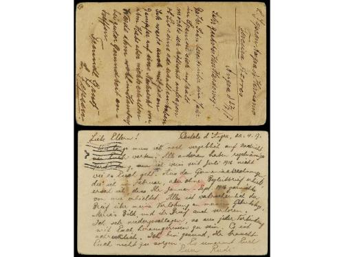 ✉ PORTUGAL. 1917. 2 cards GERMAN prisioners in Açores Island