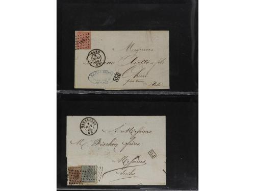 ✉ BELGICA. 1865-71. Lot of 38 covers, foreign destinations. 